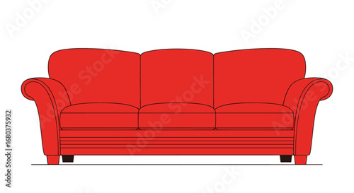 Discover the comfort and style of this classic three seater red sofa for your living room and home decor needs