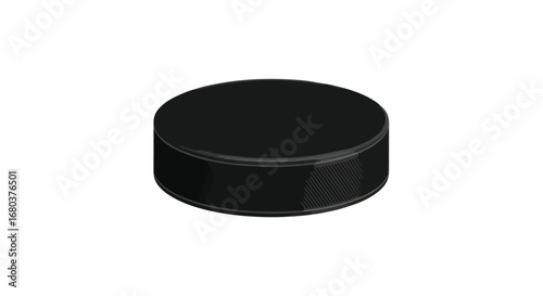 Isolated hockey puck on white backdrop for sports equipment and game representation illustration 80mm object