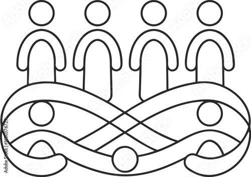 Teamwork and collaboration concept, group of people around a table, symbolizing unity, support, and effective communication in business