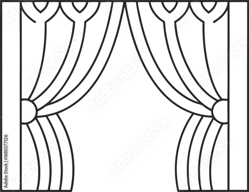 Elegant curtain a classic drape for home decoration, interior design, and stage theatrical backdrops with a touch of luxury and style