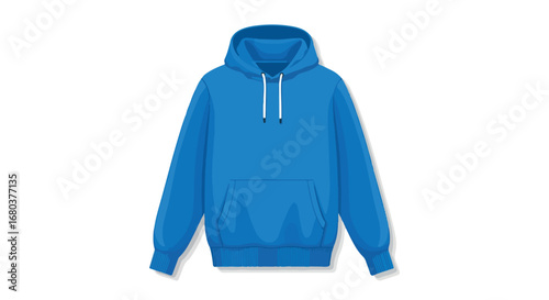 Vivid Blue Hoodie Isolated on White Background: An Image for Fashion and Apparel Designs showcasing clean lines and contemporary style