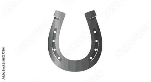 Illustration of a traditional horseshoe, symbol of luck and protection, isolated on a clean white background