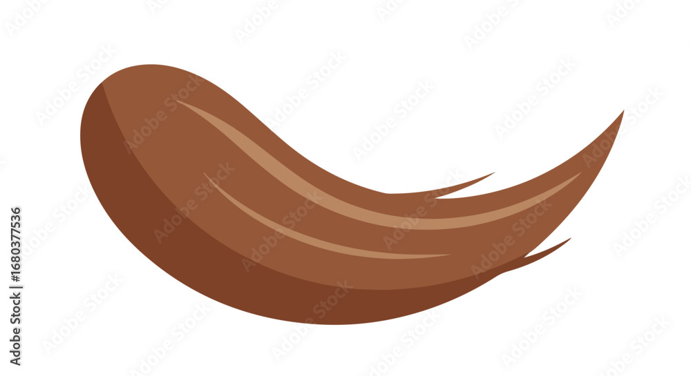 Fototapeta premium Stylized chocolate swirl illustration with sleek lines and warm brown tones, ideal for confectionery and dessert themed designs with a minimalist