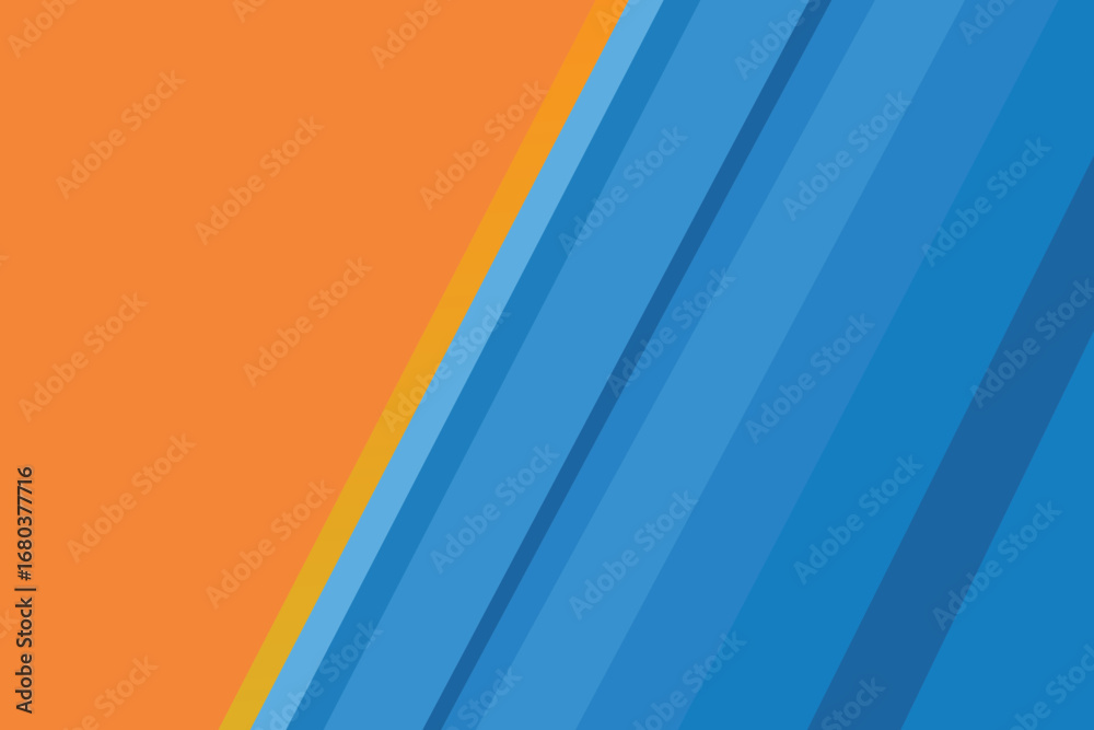 Fototapeta premium Diagonal Stripes Orange Blue Abstract Vector Background