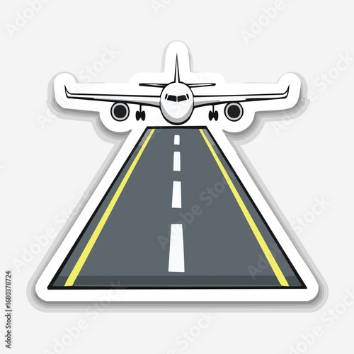 Airplane on Runway Ready for Takeoff
