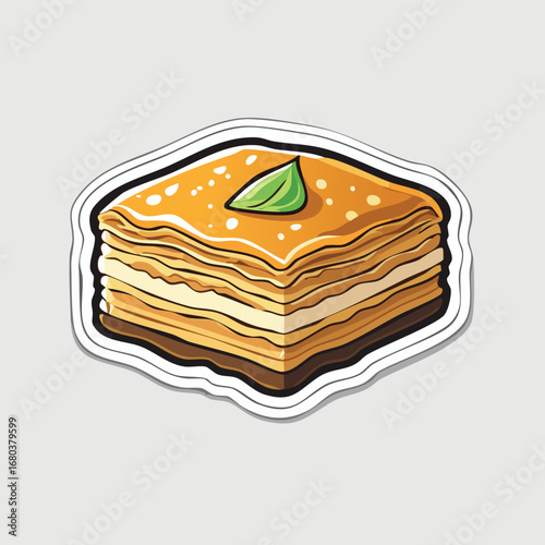 Cartoon Baklava Dessert Sticker
