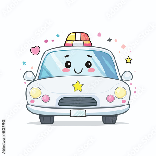 Cartoon police car vector illustration
