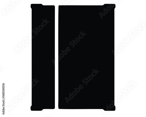 Black minimalist silhouettes of modular storage units for home organization system