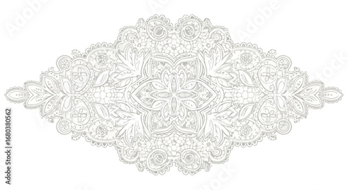 Subtle Elegance: A Delicate Floral Ornament with Intricate Details and Timeless Appeal, Ideal for refined Design Projects