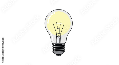Radiant bulb icon displaying energy efficient lighting solution with isolated vector illustration ideal for creative projects and design works