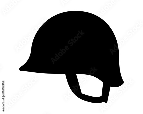 Silhouette image of a generic helmet for safety and protection purposes