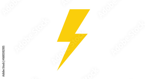 Vibrant yellow lightning bolt illustration against a pristine white canvas for dynamic visual communication
