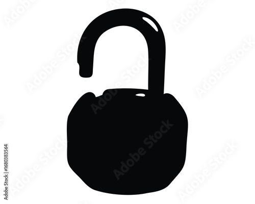 A silhouette of an unlocked padlock signifying freedom and accessibility metaphorically