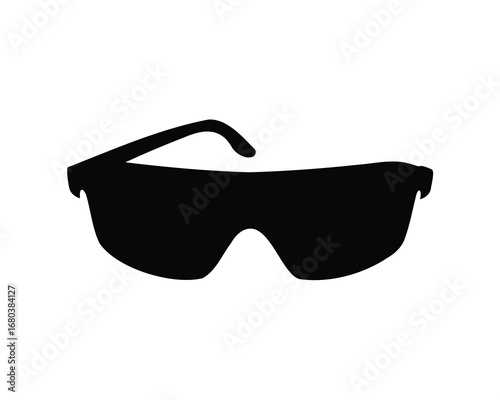 Silhouette of sunglasses with thick rims and a sporty style design