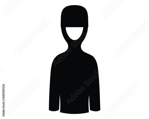 Silhouette of a person in a full body covering, possibly for protection