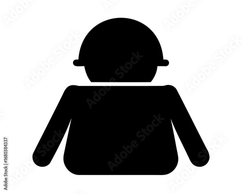 Construction Worker Icon Symbolizing Skilled Labor and Workplace Safety Measures