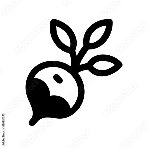 Download high quality vector graphic of fresh beet root vegetable icon for design and creative projects