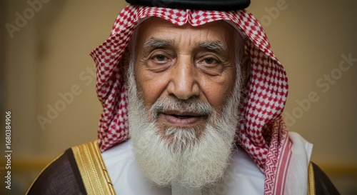 Portrait of an Elderly Saudi Arabian Man