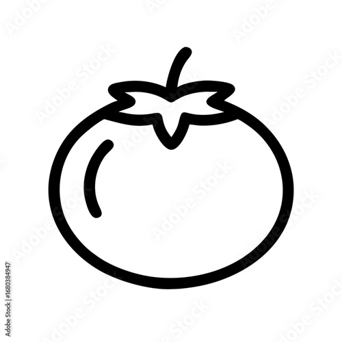 Tomato vector icon illustration fresh organic vegetable outline drawing healthy food ingredient cooking recipe