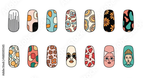 Whimsical Nail Art Collection: An Array of Colorful and Expressive Designs for Manicured Style
