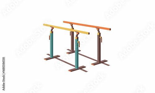Adjustable Height Gymnastics Parallel Bars with Colorful Grips.