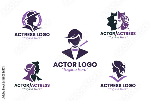 5 Actor or Actress Logo Set Modern Performing Arts Design