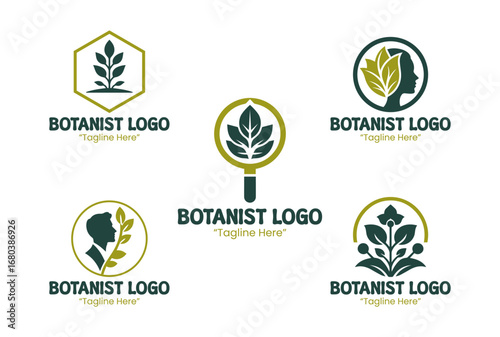 5 Botanist Logo Set Plant Science Branding Collection