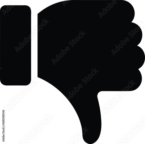 Thumb down symbol vector illustration on a gray background