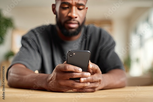 Close-up of a man looking at a phone