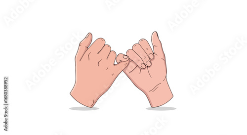 Graphic Illustration of a Pinky Promise Gesture Symbolizing Trust and Partnership for Agreement