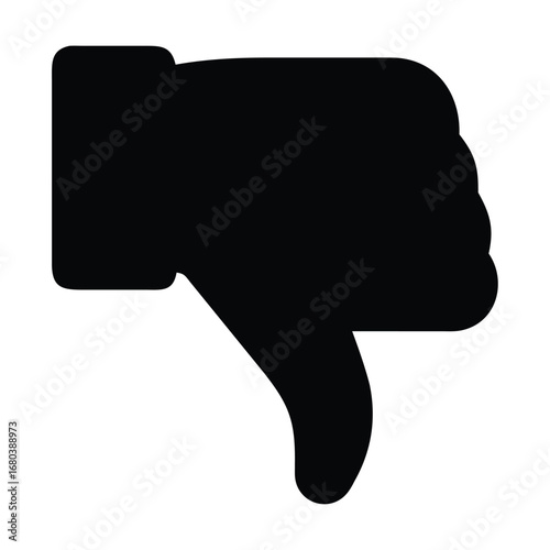 Thumb down symbol vector illustration on a gray background