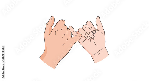 Two hands making a pinky promise gesture conveying trust and agreement of commitment