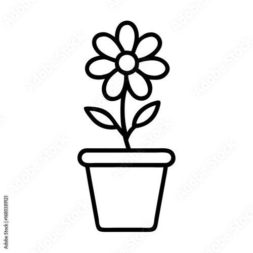 Gardening flower pot icon transparent background