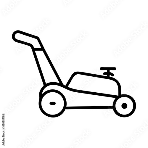 Gardening lawn mower icon transparent background