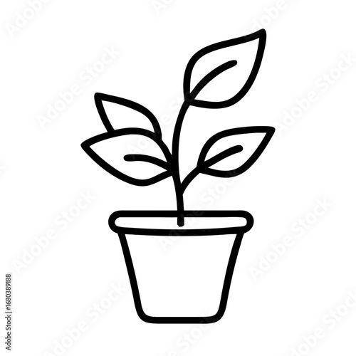 Gardening potted plant icon transparent background