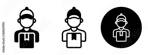 Delivery Boy Icon Collection � Glyph & Mixed Style
