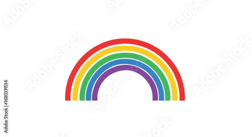 Vibrant Rainbow Arch: A Symbol of Hope, Joy, and Diversity, Representing Unity and Positive Energy in a Clean Minimalist Design