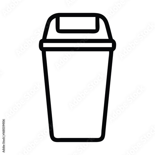 Full trash bin icon outline vector household garbage