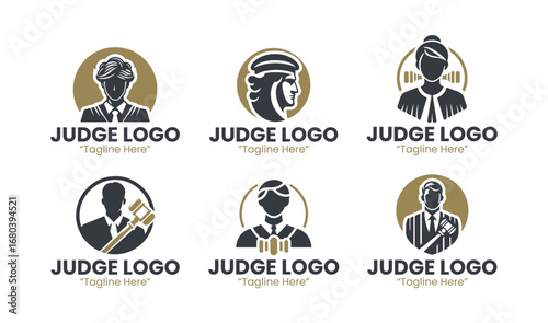Professional 6 Judge Logo Set for Legal, Court, and Justice Branding