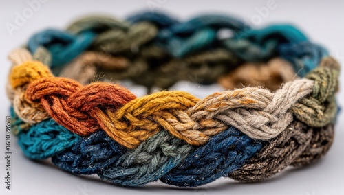 Close-up of a braided cord bracelet