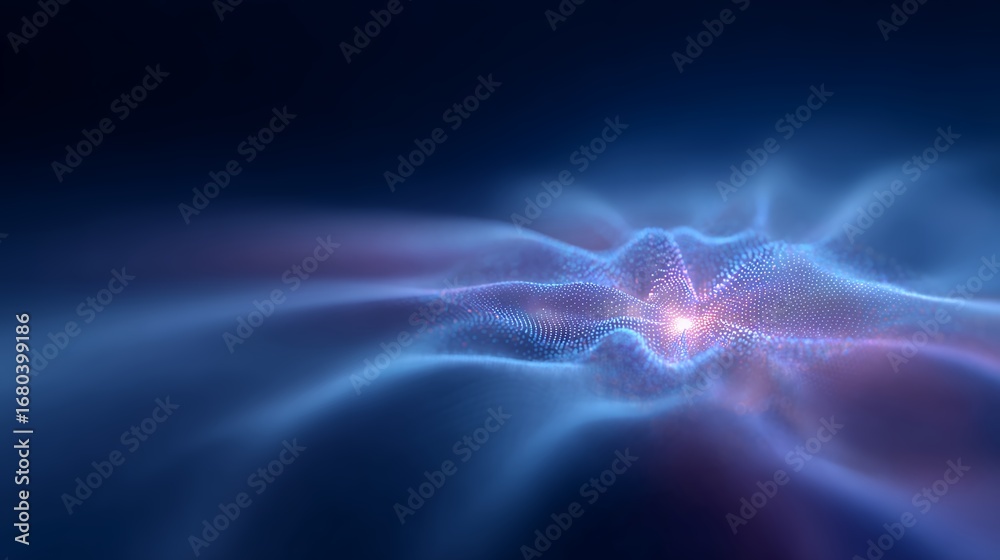 Obraz premium glowing light beams on dark blue background