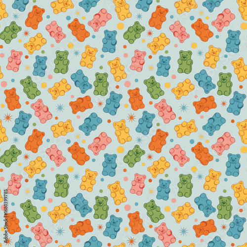 seamless pattern of gummy bear