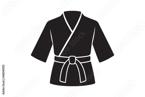 Hand drawn Karate kimono unifrom vector on white background 