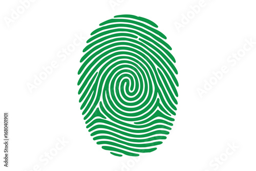 Green fingerprint on a white background