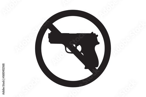No guns allowed silhouette vector art illustration on white background 
