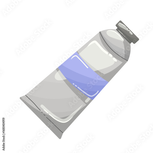 Lilac Acrylic Paint Tube Illustration Isolated on White Background
