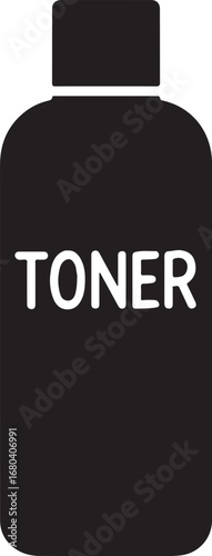 Toner bottle silhouette vector, ideal for skincare, beauty, and cosmetic design projects.