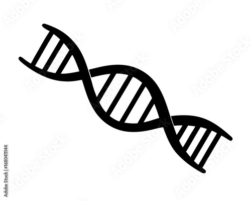 DNA Strand , Helix simple   silhouette vector