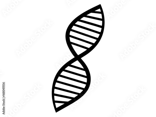 DNA Strand , Helix simple   silhouette vector