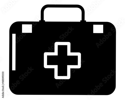 First Aid Kit black silhouette vector illustration